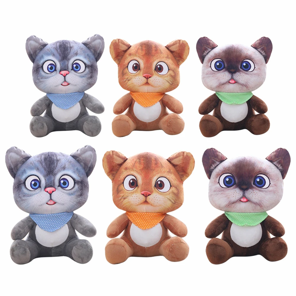

3D Simulation Cat Pillow Cushion Home Bedroom Sofa Seat Cushion Cartoon Animal Shape Nap Pillow Baby Doll Kid Plush Toys Gift