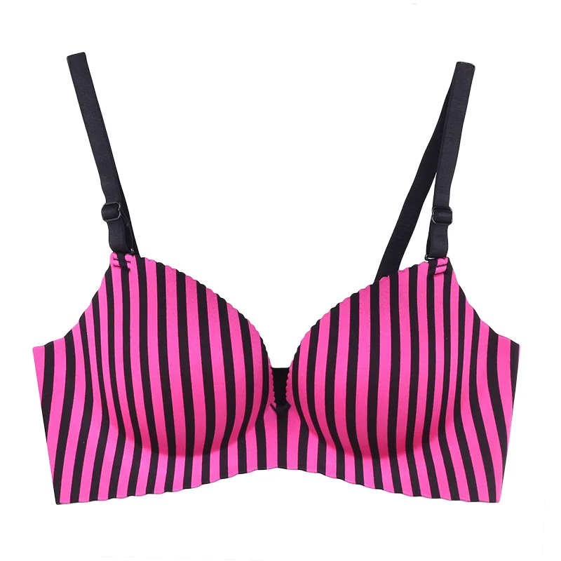 Женский бесшовный бюстгальтер Sanderala в полоску без косточек с эффектом пуш ап