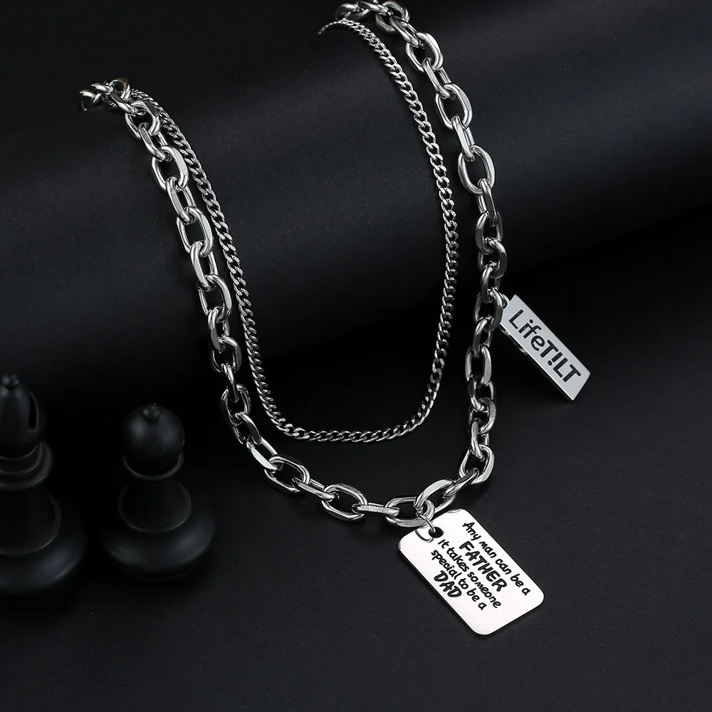 Модное новое многослойное ожерелье из титановой стали в стиле хип хоп подвеска с