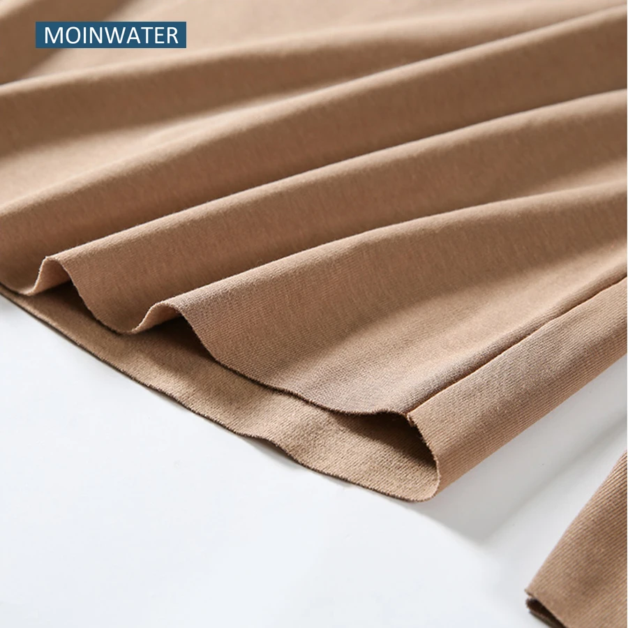 Женская эластичная футболка MOINWATER черная Базовая рубашка с длинным рукавом