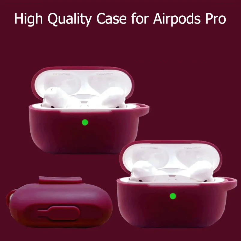 Высококачественный чехол для Airpods Pro защитный однотонный AirPods силиконовый с