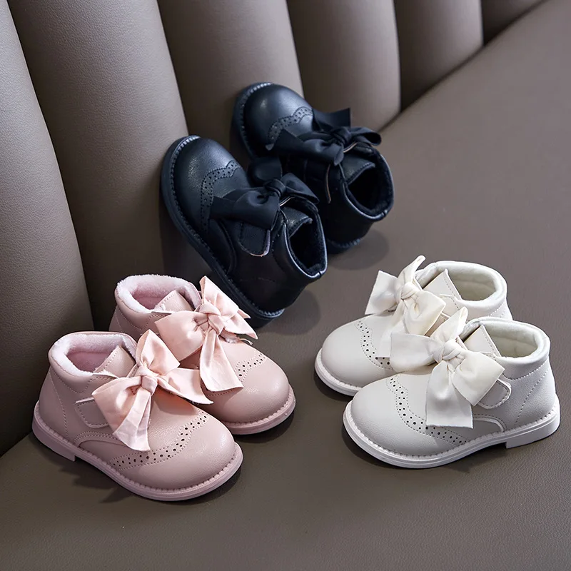 

2021 Spring Autumn Baby Girls Shoes Cute Bow Patent Leather Princess Shoes Solid Color Kids Gilrs Dancing Shoes First Walker