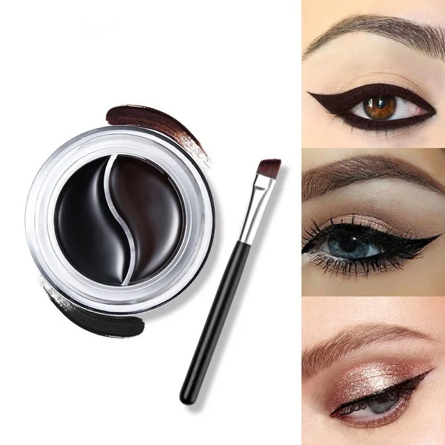 Follome Double Color Eyeliner Cream Professional Long-lasting Black Easy to Wear Waterproof Makeup Tool Matte Eyeshadow |