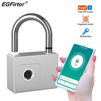 smart fingerprint printing padlock ip65 waterproof tuya bluetooth usb rechargeable key unlock anti theft bag cabinet door lock