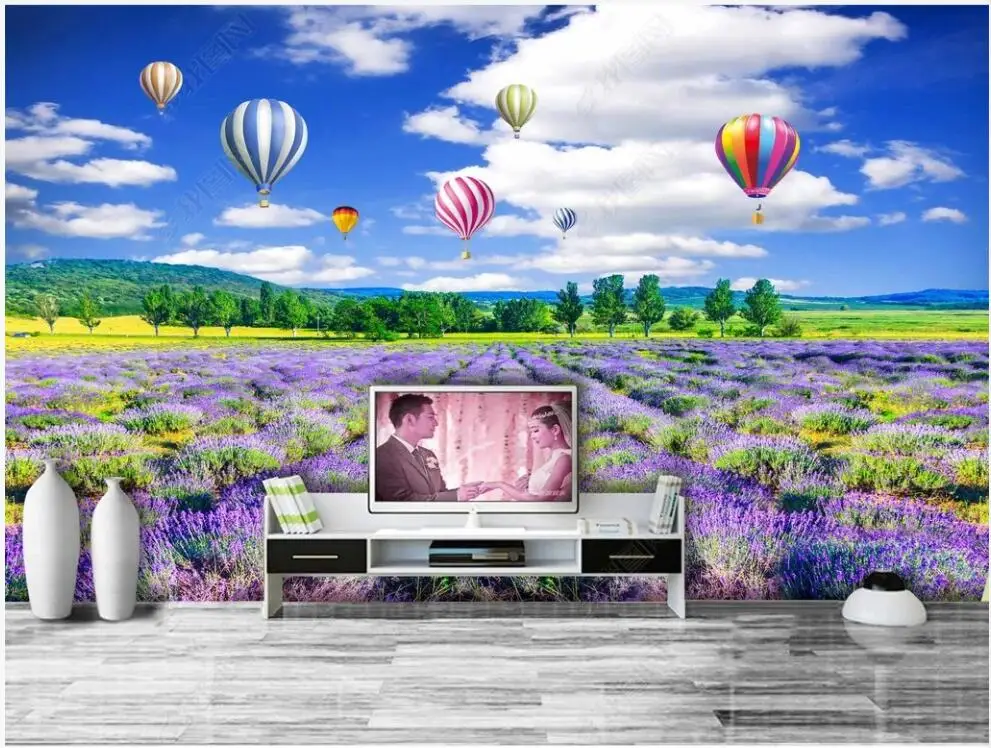 

3d photo wall paper custom mural Beautiful scenery of lavender flowers home decor living room Wallpaper for walls in rolls