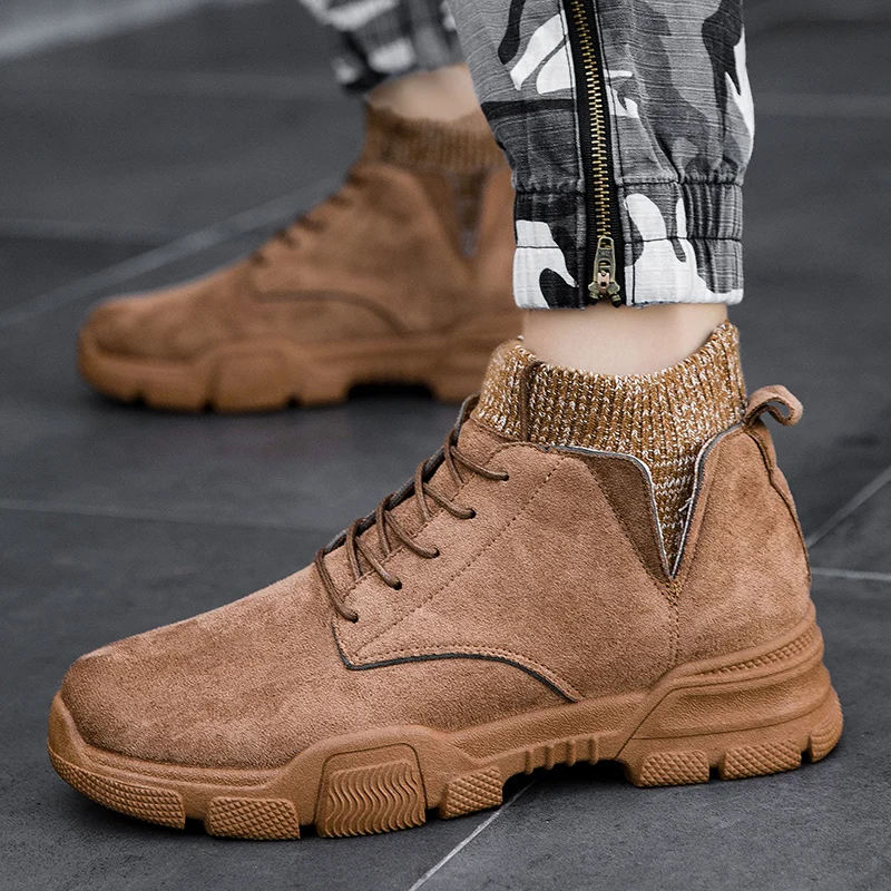 Новые модные ботинки мужские уличные Нескользящие походные Мужская дышащая