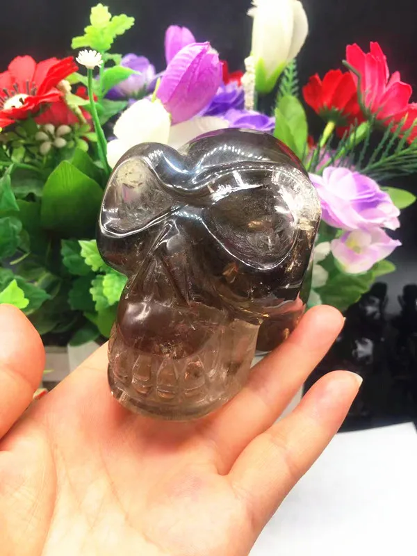 Натуральный кварцевый хрусталь чай хрустальный череп резьба орнамент