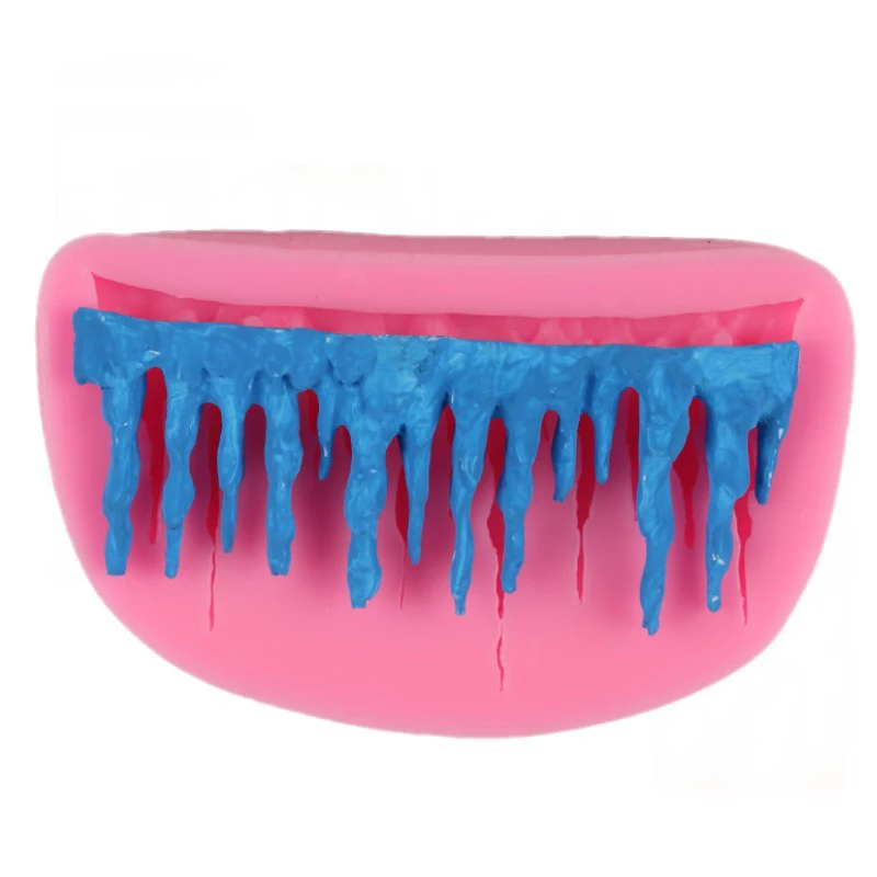 Icicles украшения для торта силиконовая форма сосулька граница Sugarcraft ледяные