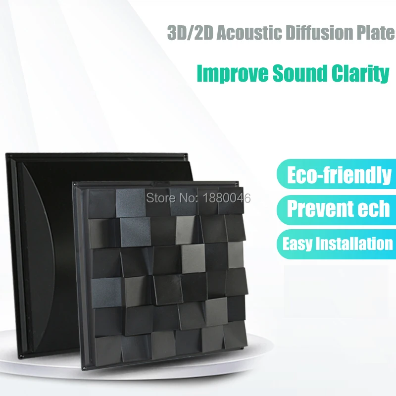 

1BOX 10Pcs Professional 3D Plastic Sound-Absorbing Material Acoustic Diffuser Panel for HIFI / Movie Theater Studio