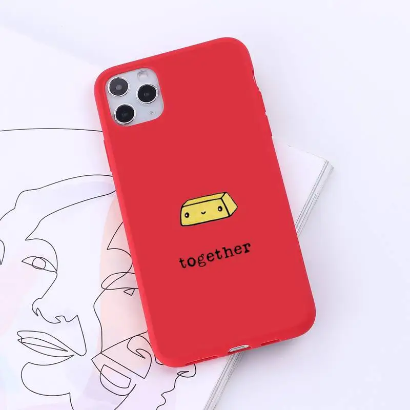 

Cute Milk Biscuits BFF Couple Phone Case Candy Color for iPhone 6 7 8 11 12 s mini pro X XS XR MAX Plus