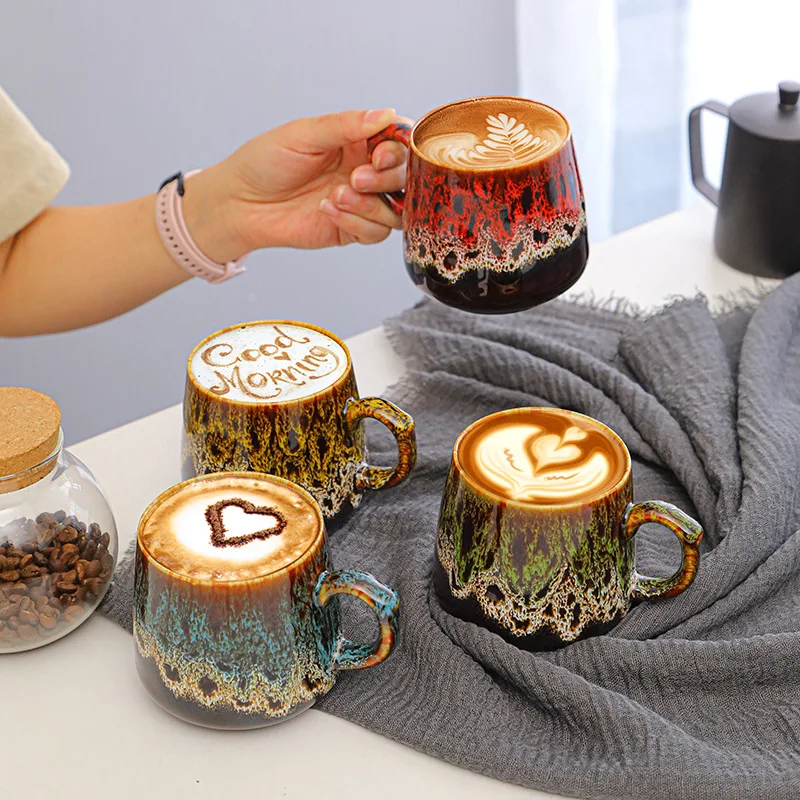 

Characteristic Kiln Transformation Ceramic Mug Coffee Cup Creative Large Capacity Water Cup Couple Coffee Cup Gift DIY Mug