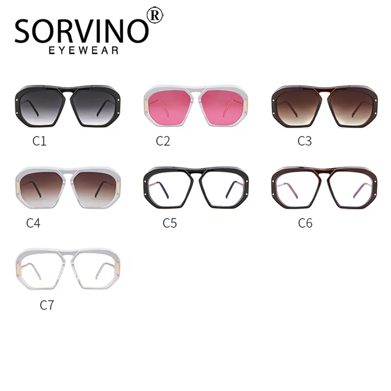 Мужские и женские большие очки авиаторы SORVINO дизайнерские солнцезащитные в стиле