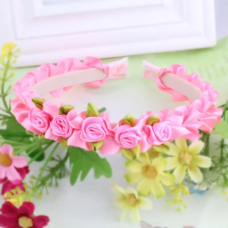 

1PC Children Headwear Hair Hoop Cute Rose Flower Head Band Kids Hair Jewelry Accessories