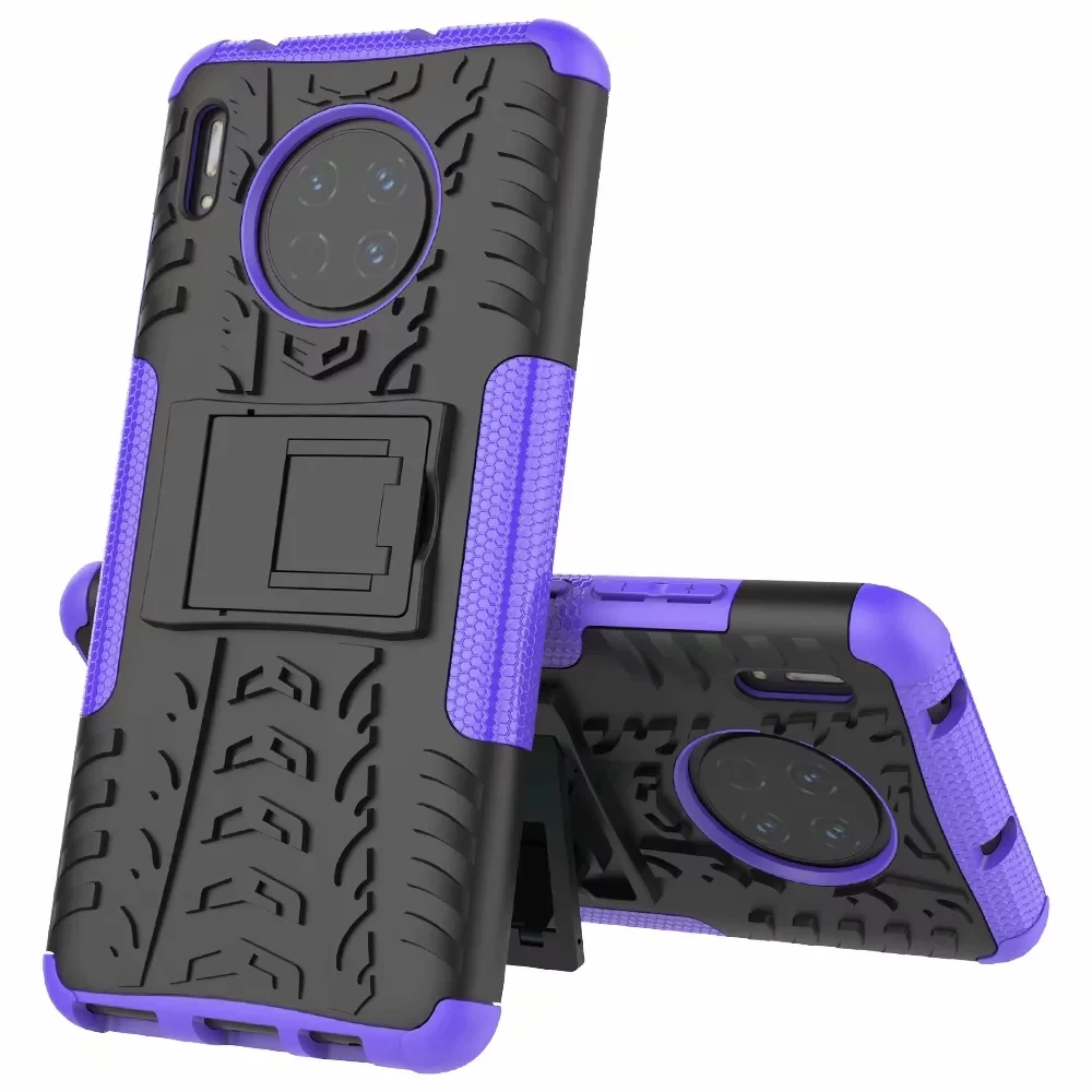 

Defender Stand TPU PC Shockproof Protective Silicone Plastic Armor Case For Huawei P40 P20 P30 Lite Mate 20 30 Pro P Smart 2019
