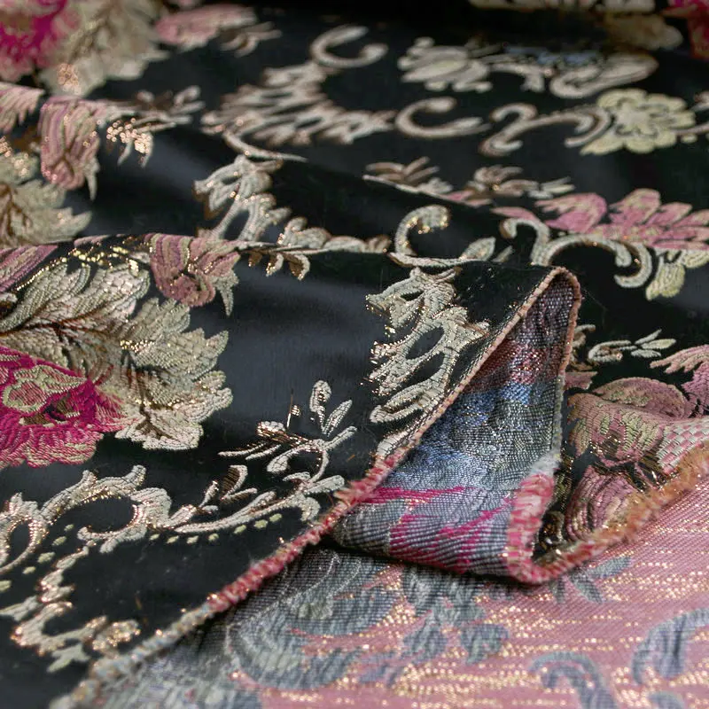 

winter brocade jacquard fabric high quality thick polyester fabric for woman dress overcoat DIY sewing patchwork tissus an metre