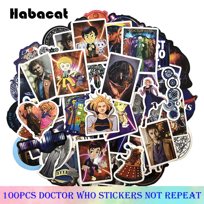 

100Pcs/Pack Cartoon Doctor Who Tardis Graffiti Stickers For Luggage Laptop Decal Skateboard Moto Bicycle Car Guitar Fridge Anime