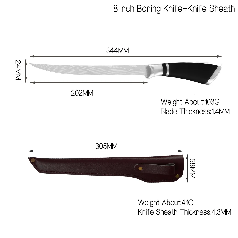 XYj рыболовный нож из нержавеющей стали кухонный с косточками 6/7/8 дюймов