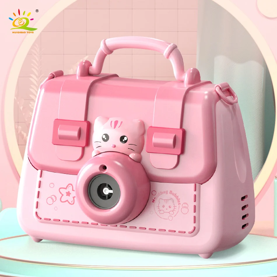 

Машинка для мыльных пузырей UKBOO, летние игрушки для детей, сумочка в виде милого кота для девочек, автоматическая машинка для игр на открытом...