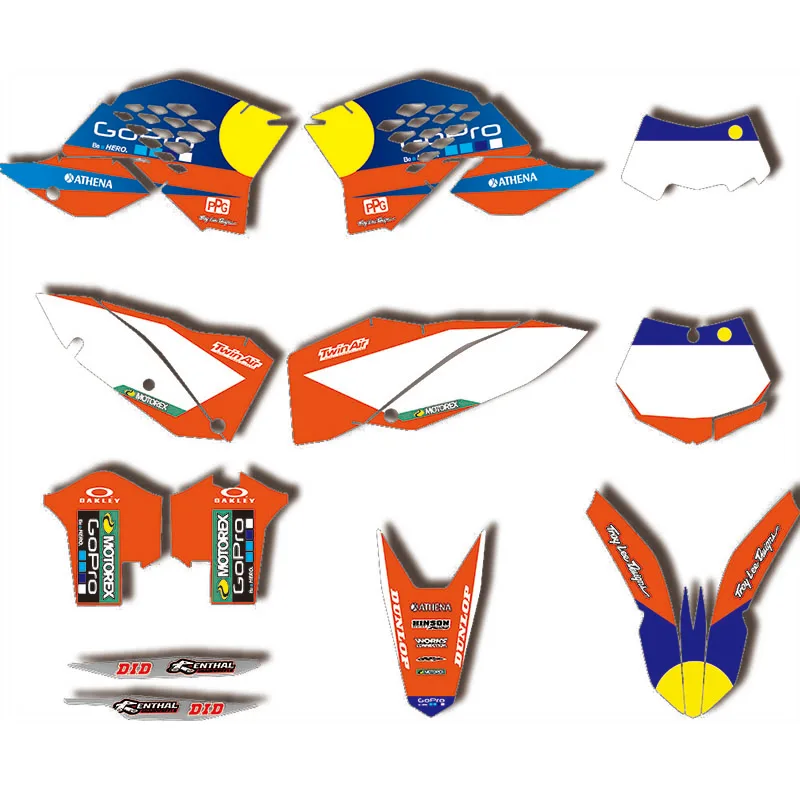 Новая команда мотоциклов графический фон наклейка и набор наклеек для KTM EXC 2008-2011 |