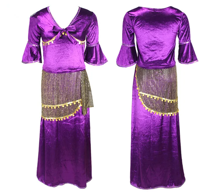 Женский костюм пиратской вечевечерние фиолетовое платье для карнавала