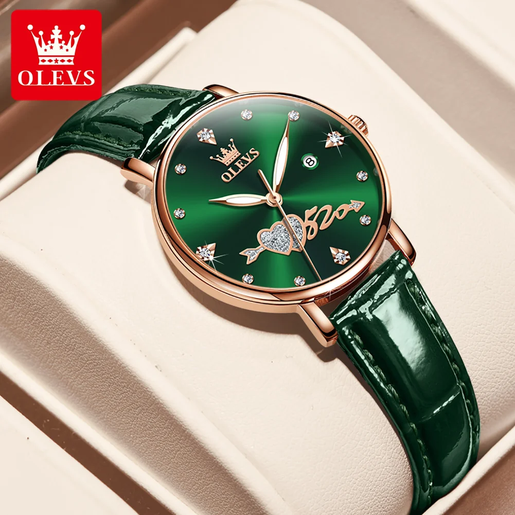 

OLEVS Top Brand Quartz Women Watches Waterproof Leather Strap Watches Fashion Women Watch Date Sports Clock Orologio da donna