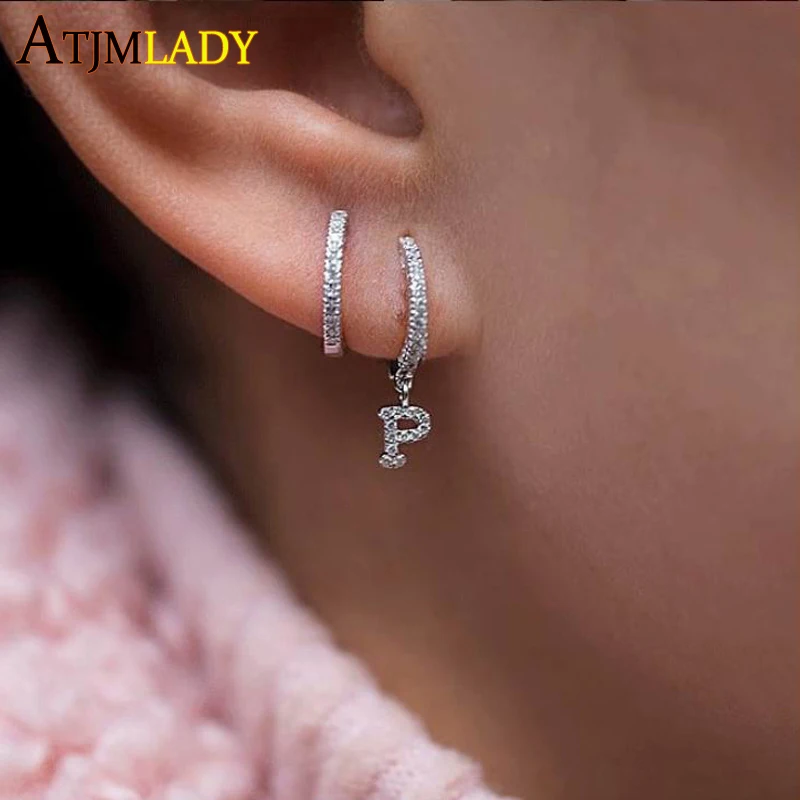 Серьги подвески с буквами и фианитами 26 дюймов|Серьги-подвески| |