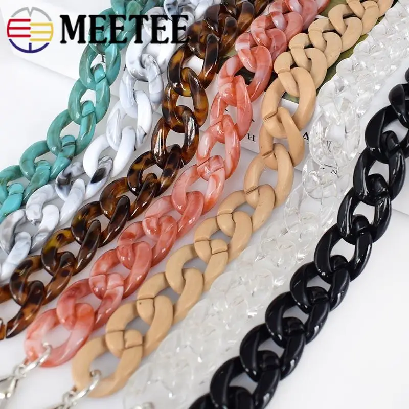 Meetee 60/120 см Акриловая смола пластиковая цепочка для сумок регулируемый съемный