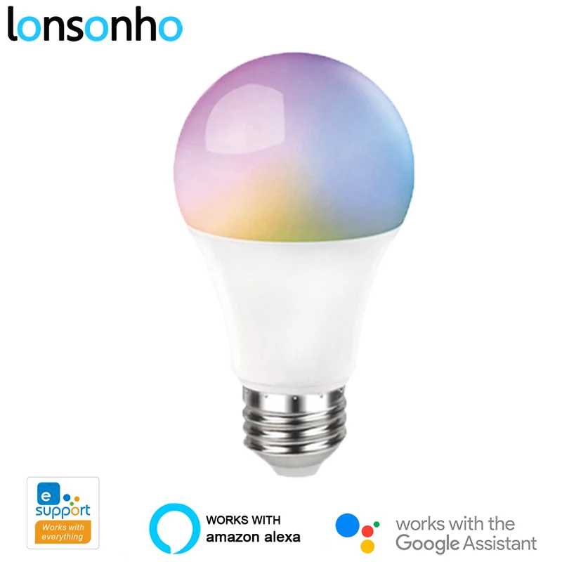 Lonsonho eWeLink Wifi умная Светодиодная лампа E27 10 Вт RGB + CW с регулируемым таймером