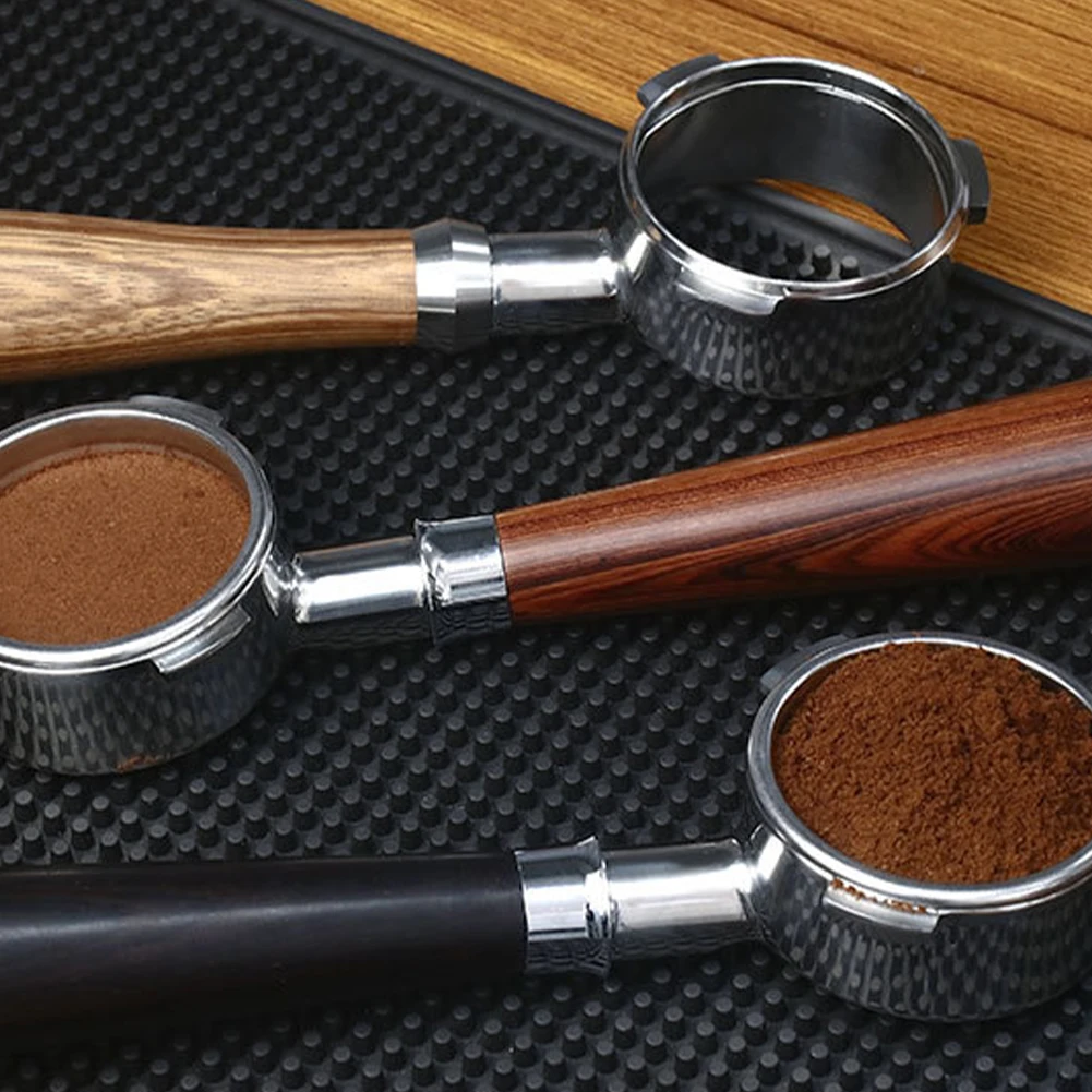 Portafiltro de caf&eacute; sin fondo, 51mm, 58mm, cesta de filtro con mango de madera incluida para m&aacute;quina de caf&eacute; Espresso, accesorios, herramienta de mango-4