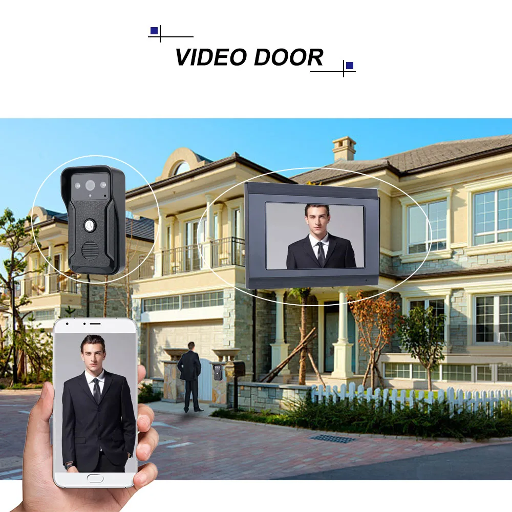 Видеодомофон 1080P 7 дюймов Wi Fi с управлением через приложение|Видеодомофон| |