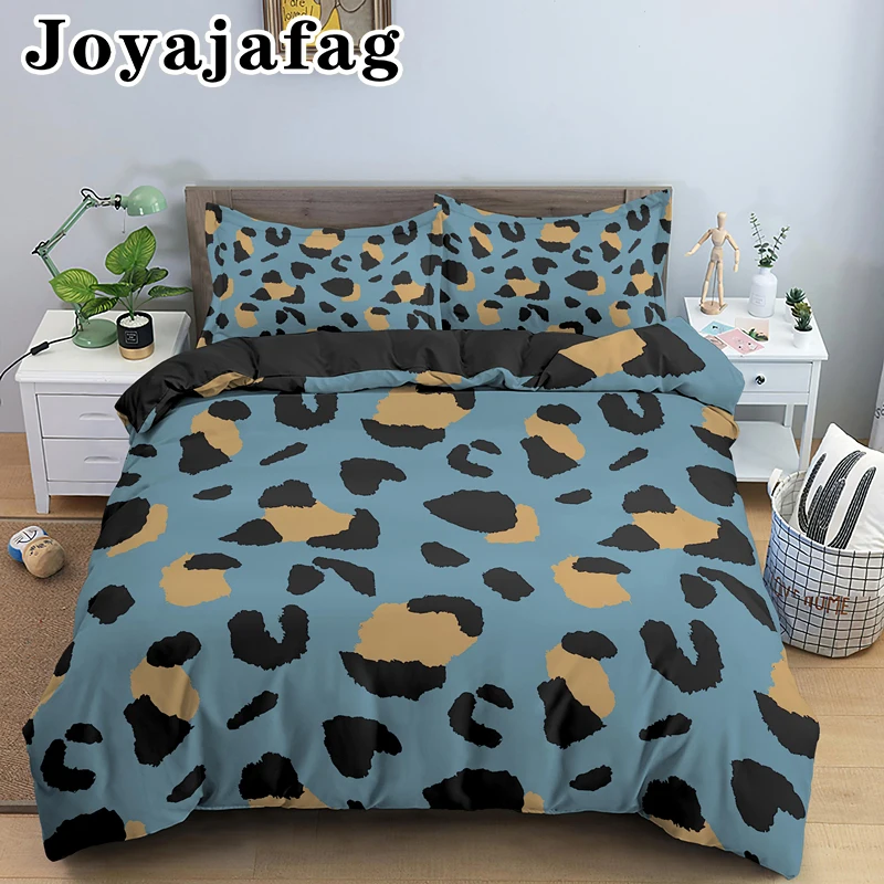 

Leopard Print Duvet Cover With Pillowcase Single Twin King Queen Bedding Set For Bedroom Dorm Decor Bed Sets 2/3pcs