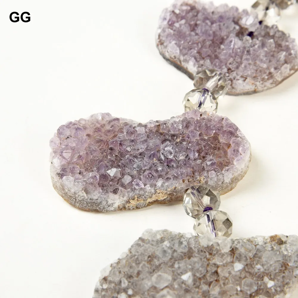 

GG Jewelry 18'' Natural 23x46MM Agate Druzy Necklace