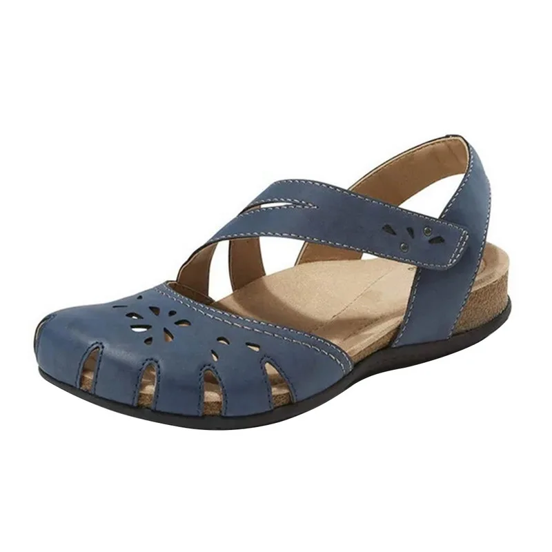 

2020 Summer Women Orthopedic Open Toe Sandals Vintage Anti-slip Breathable Leather Casual Female Platform Retro Shoes