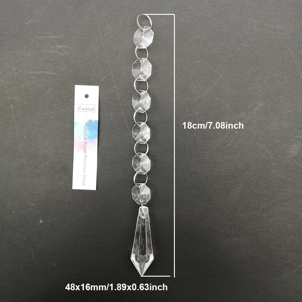 Камаль 60 шт. 18 см длинная коническая подвеска акриловый кристалл восьмиугольная