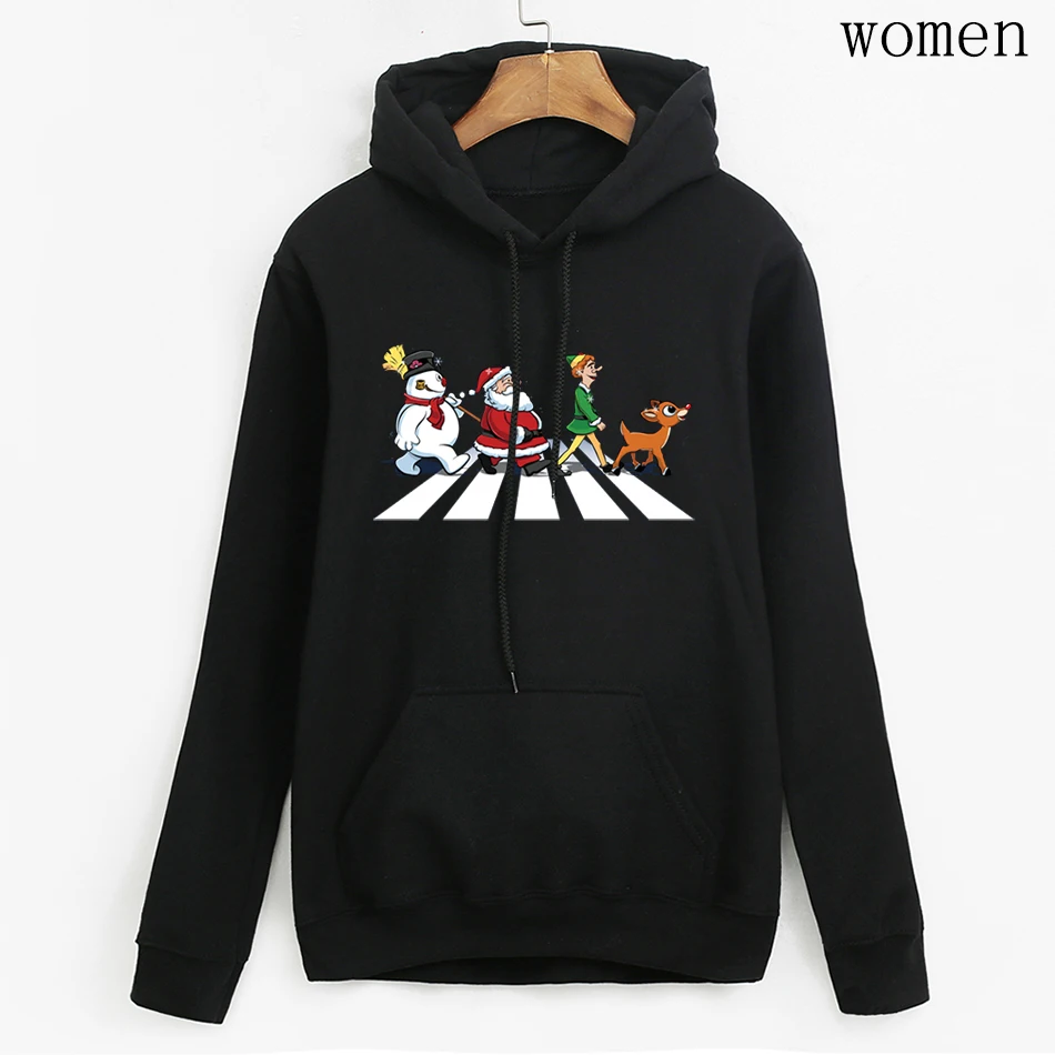 

Santa Claus Cartoon Hoody For Ladies Harajuku K-pop Women Sweatshirt Leisure Outwear Clothing Retro Cotton Polyester Tracksuits
