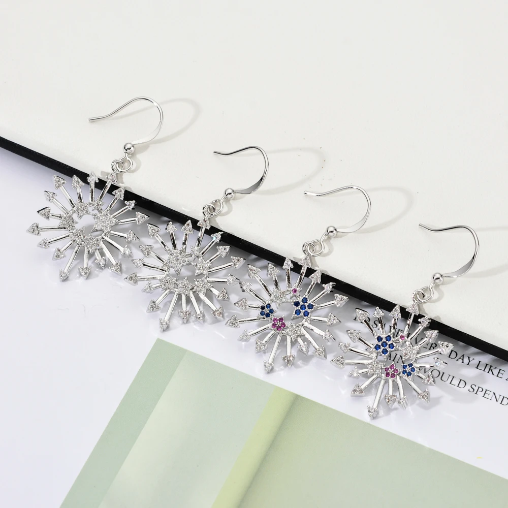 Евро-американские модные радиоактивные пятиугольные циркониевые серьги