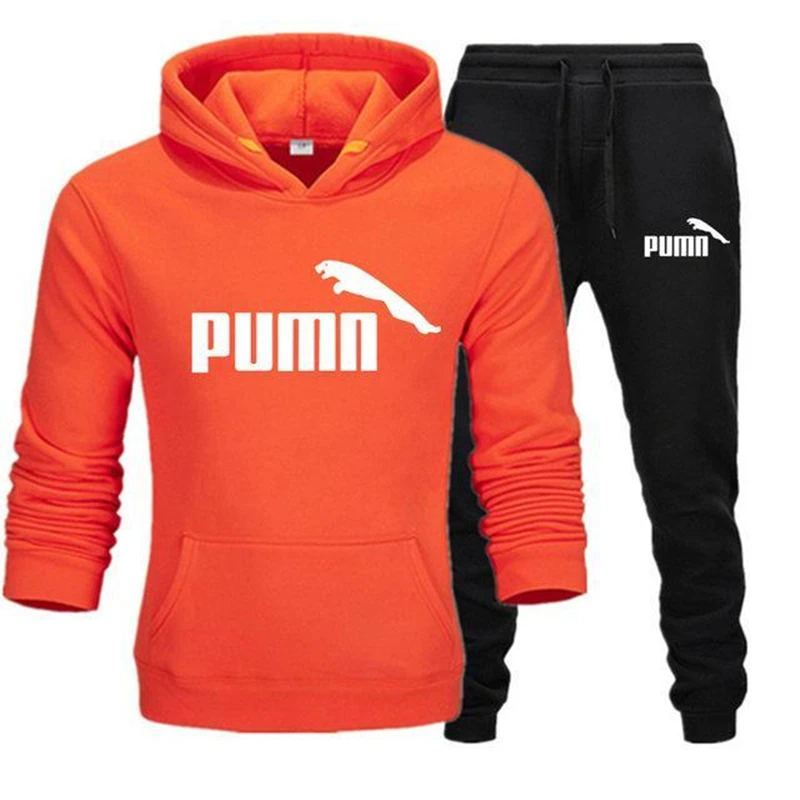 

Friends Hoodie Set Harajuku Letter Print Pocket Warm Thick Men's Pullover + Hip Hop Jogging Pants Loose Sweatshirt Set