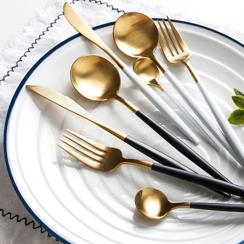 Столовые приборы из нержавеющей стали 304 вилка ложка посуда Западный стейк нож