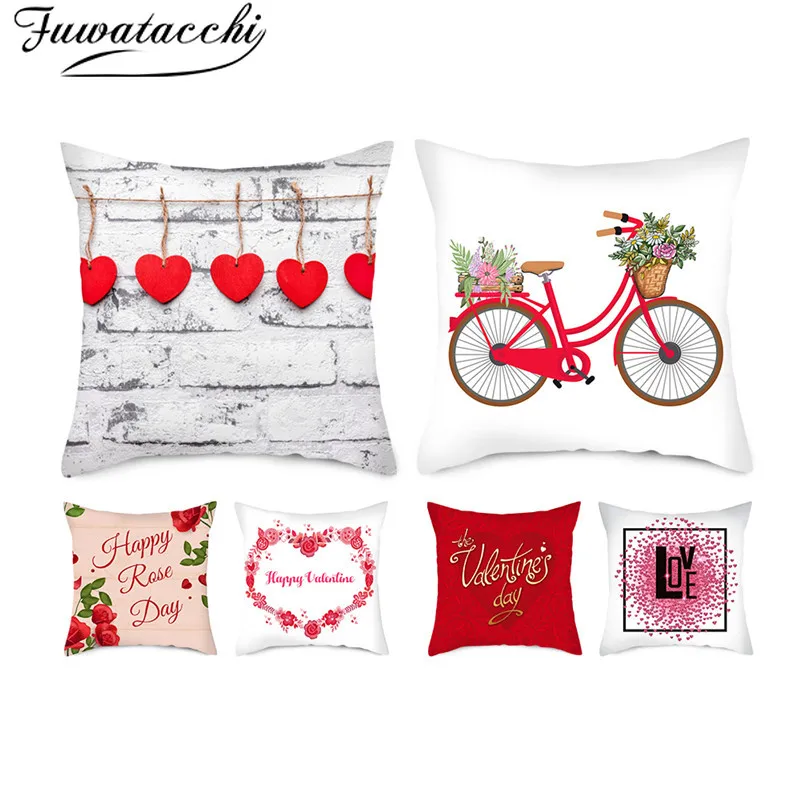 

Fuwatacchi Pure Linen Cushion Cover Valentine's Day Present Pillow Cover for Home Chair Sofa and Car Decorative Pillowcases