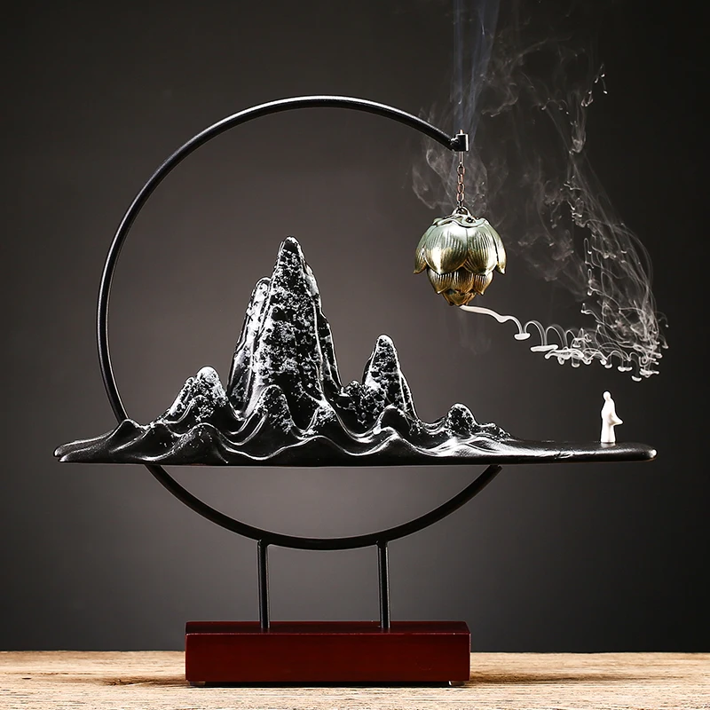 

Electric Arabic Style Incense Burner Holder Tower Ceramic Waterfall Modern Incense Burner Mountain Incienso Quemador Waterfall