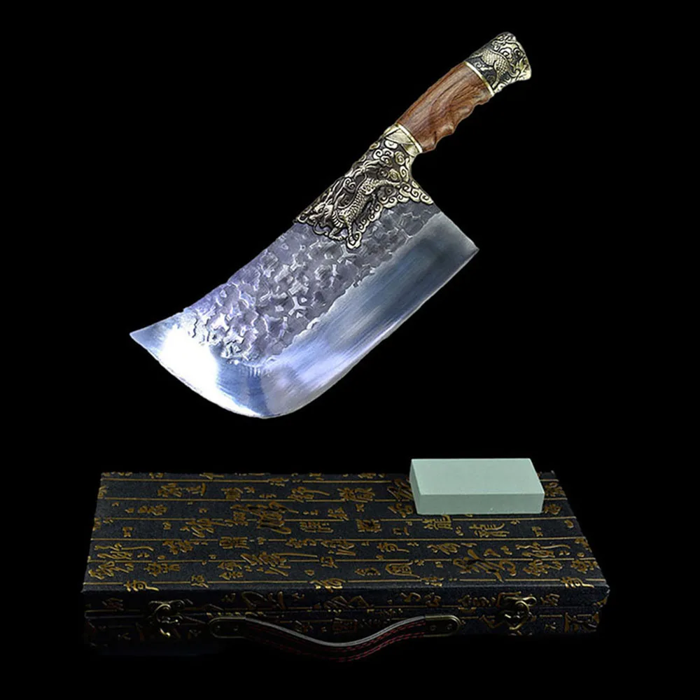 

XSG Household Bone Chopper Manual Forging Chopping And Cutting Dual Purpose Knife Fixed Blade Machete Kitchen Cooking Tools Gift