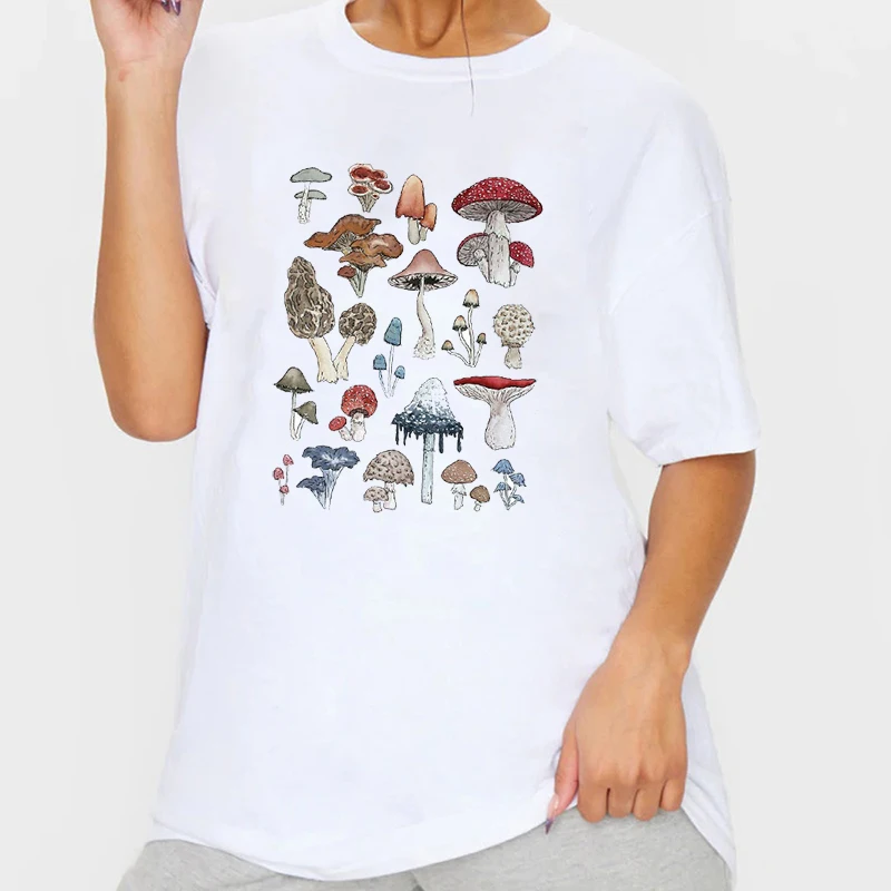

Футболка женская оверсайз с принтом в виде грибов