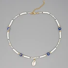 Go2Boho ожерелье с подвеской ракушка чокер для женщин Бохо ювелирные изделия ручной работы Heishi Dics бусы ожерелья попкорн из бисера