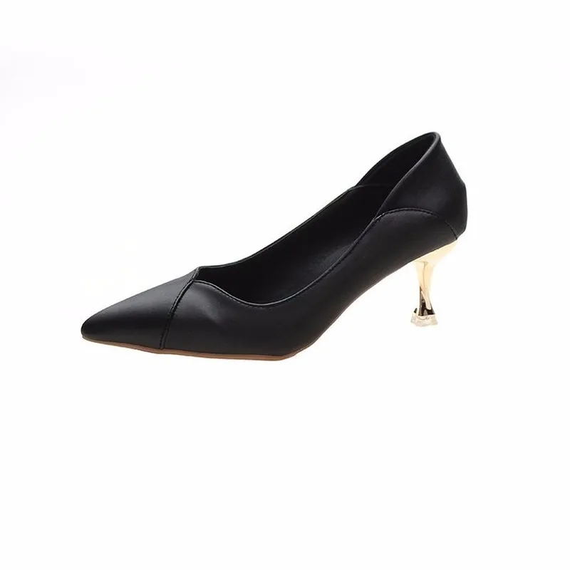 

Solid Leather Patchwork Women Shoes Woman Pumps 2020 New Fashion Thin High Heels Slip on Shallow Pointed Toe Sexy Ladies Shoes