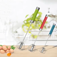 1pcs semi automatic egg beater push type whipped egg cream baking home manual stir bar self turning whisk kitchen accessories