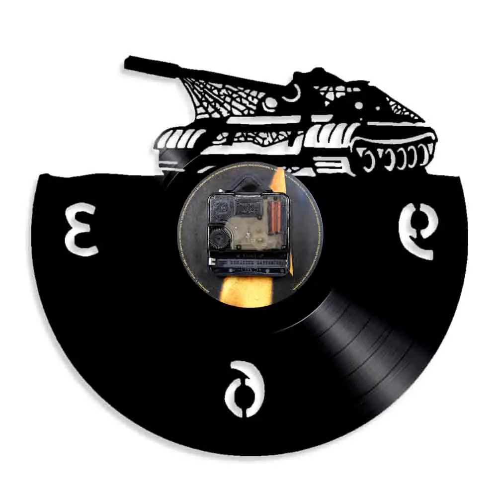 Главный боевой танк настенные часы военный виниловая запись Танк война мишень
