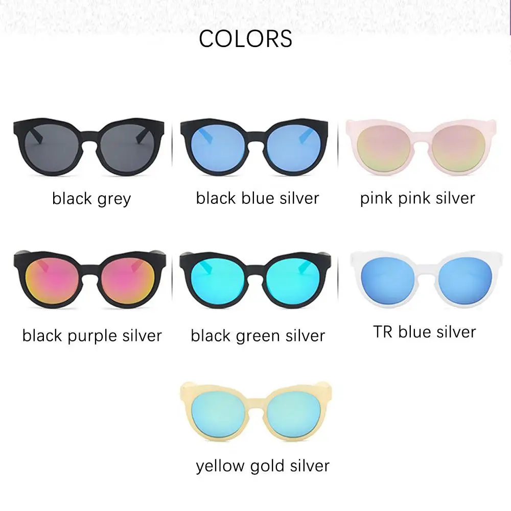 

Brand New Kids Sunglasses Girls Lovely Cute Baby Mirrored Sunglasses Children Cat Eye Sun Glasses Round Shades UV400 Gafas