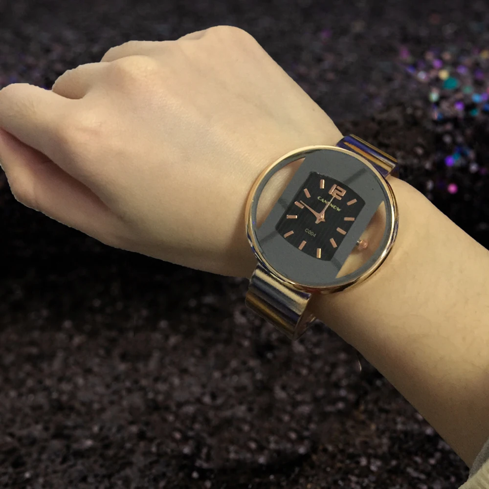 Rose Gold Black Модный браслет женские часы золотые пары подарок ювелирные изделия кварцевые наручные часы нержавеющая сталь Relogios Femininos Аксессуары Часы - Цвет: Rose Gold Black