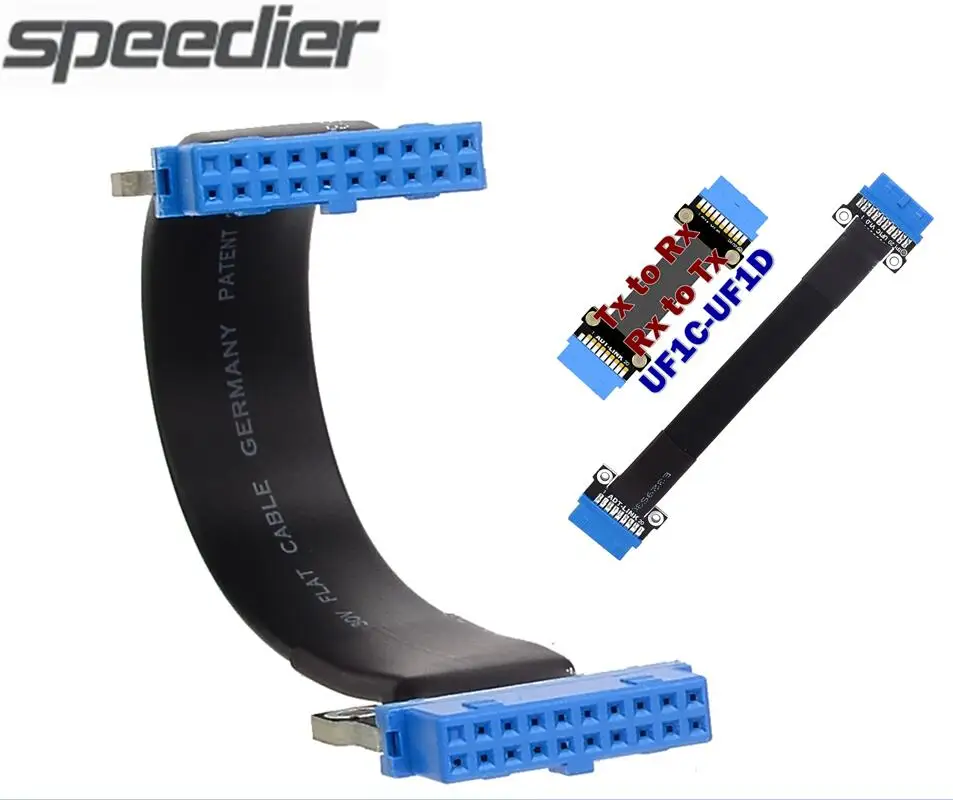 

Внутренний адаптер USB 3.0 19P/20P с возможностью замены сигнала от TX к RX, плоский Удлинительный кабель для USB3.0 PC, коннектор для материнской платы, ...