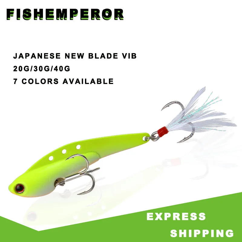 

1 PC 20g 30g 40g Artificial Japanese Blade VIB Fishing Lure lead inside Hard Bait Diving Swivel Bait winter Sea Fishing Tackle